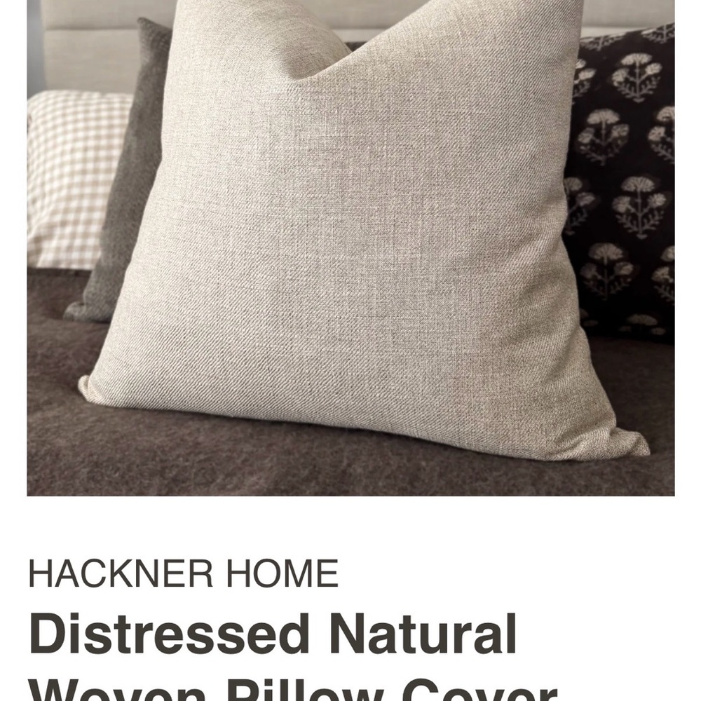Two Heavy Duty Natural Woven Pillow Cover